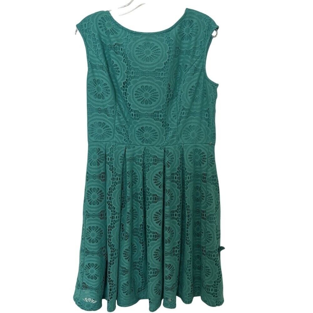 dressbarn Teal Lace Fit-and-Flare Dress